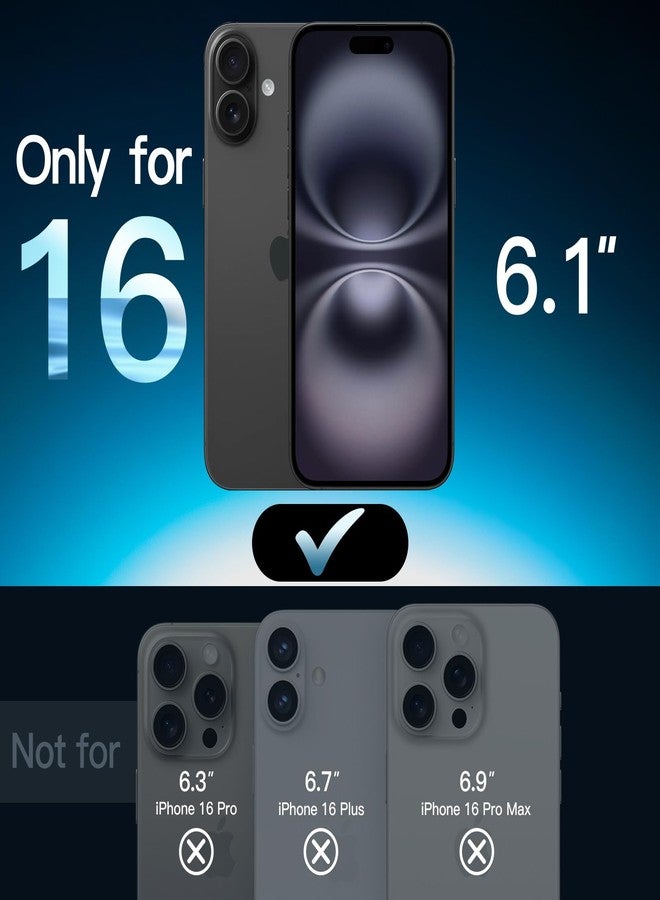 جي تيك جراب JETech 5 في 1 غير لامع لهاتف iPhone 16 مقاس 6.1 بوصة مع عبوتين من واقي الشاشة الزجاجي المقوى وواقي عدسة الكاميرا، وغطاء خلفي شفاف مقاوم للصدمات (أسود) - Image 2